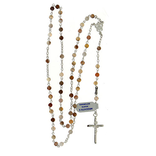 Rosary of 925 silver with 0.016 in Botswana agate beads 4