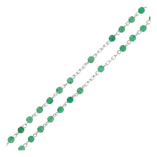 Rosary of 925 silver with 0.016 in faceted aventurine beads 3