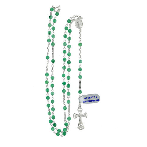 Rosary of 925 silver with 0.016 in faceted aventurine beads 4