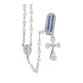 Rosary of 925 silver with 0.016 in rose quartz beads