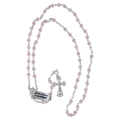 Rosary of 925 silver with 0.016 in rose quartz beads 5
