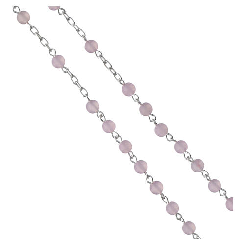 Terço quartzo rosa 4 mm e prata 925 4