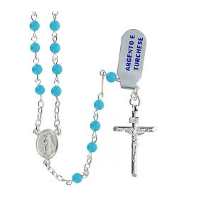 Rosary of 925 silver with 0.016 in turquoise beads