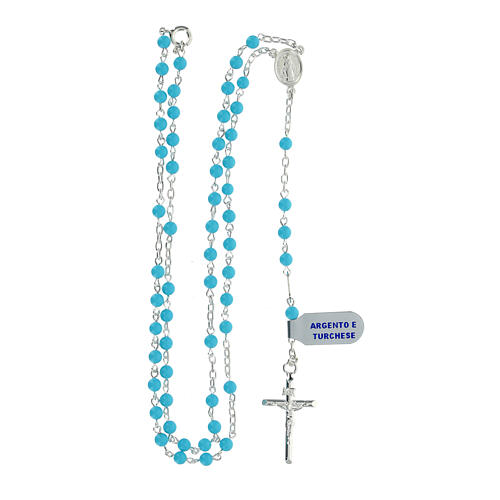 925 silver turquoise rosary 4 mm 4