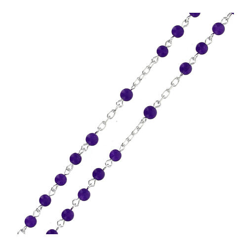 Rosary of 925 silver with 0.016 in amethyst beads 3