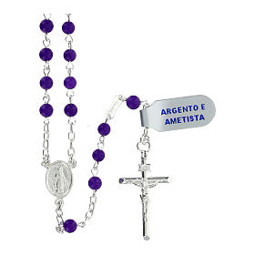 Amethyst rosary 4 mm 925 silver