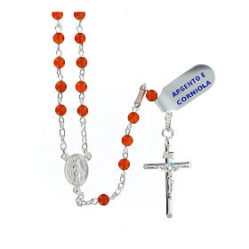 Rosary of 925 silver with 0.016 in brown agate beads