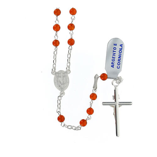 Rosary of 925 silver with 0.016 in brown agate beads 2