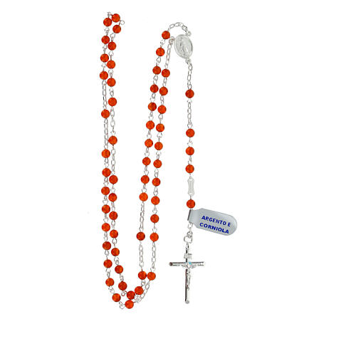 Rosary of 925 silver with 0.016 in brown agate beads 4
