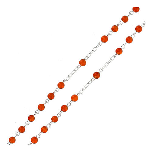 Różaniec srebro 925i agat brązowy, koraliki 4mm 3