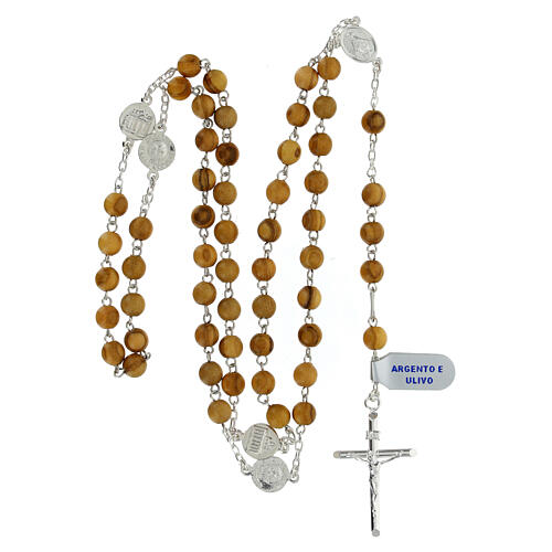 Rosary basilicas jubilee olive wood and 925 silver 5 mm 4