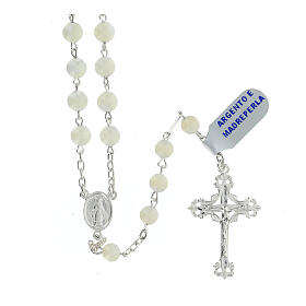 Rosary of the Jubilee Basilicas, 925 silver and mother-of-pearl, 0.024 in beads