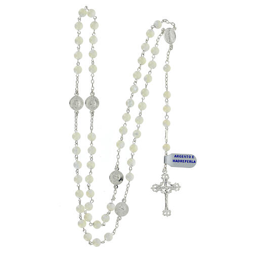 Rosary of the Jubilee Basilicas, 925 silver and mother-of-pearl, 0.024 in beads 4