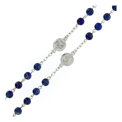 Chapelet lapis-lazuli 6 mm argent 925 basiliques Jubilé 3
