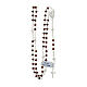 Rosary necklace of St. Rita, wooden beads and 925 silver small roses s4