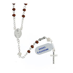 925 silver wood rosary Saint Rita wearable roses