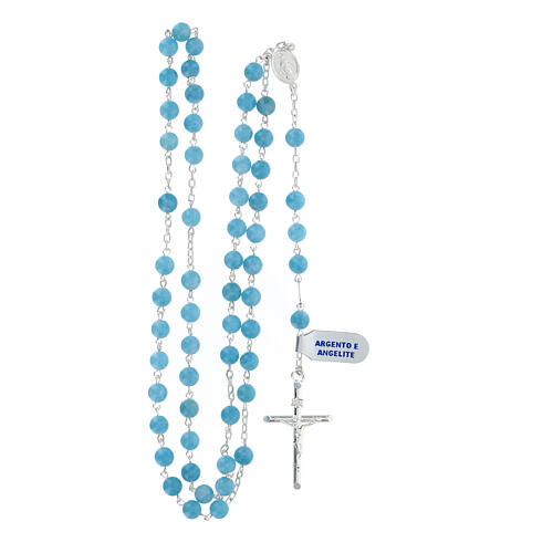 Wearable rosary blue angelite silver 925 cross 4