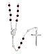 Rosary necklace of St. Rita, 925 silver and red crystal s1