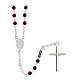 Rosary necklace of St. Rita, 925 silver and red crystal s2