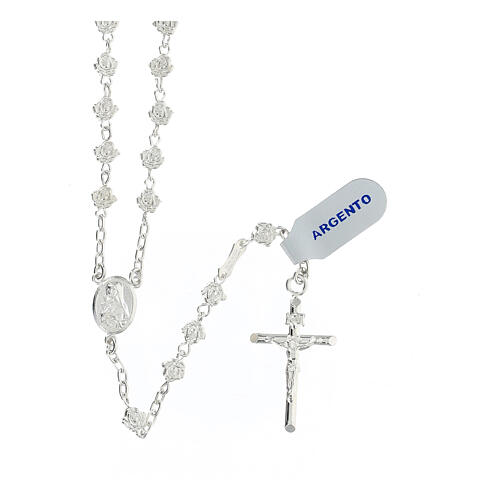 Rosary necklace of St. Rita with roses, 925 silver 1
