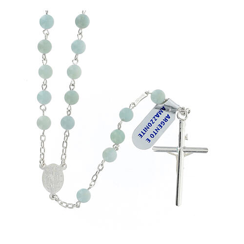 Rosary necklace of Our Lady of the Miraculous Medal, amazonite 2