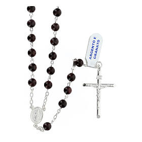 Rosary necklace of Our Lady of the Miraculous Medal, garnet