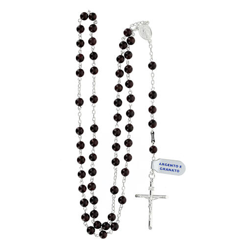 Różaniec srebro 925, Matka Boża Cudowna, koraliki 6 mm 4