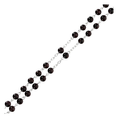 Rosary in 925 silver Miraculous Mary garnet 6 mm 3