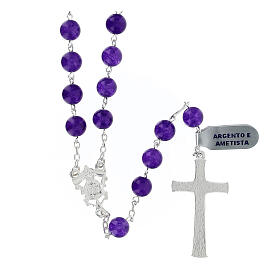 Rosenkranz mit Amethystperlen (8 mm) – 925er Silber, vollständig von Hand gefertigt