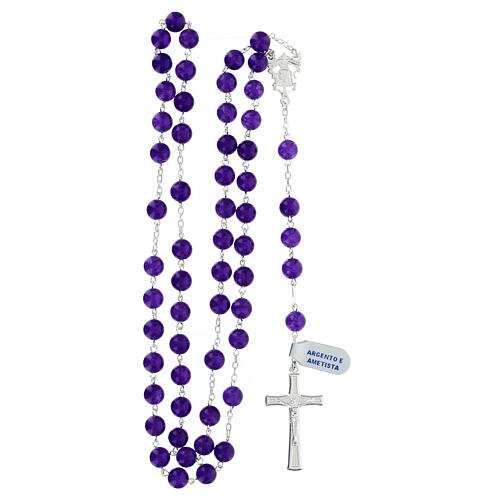 Rosary of 925 silver and amethyst, 0.03 in beads 4