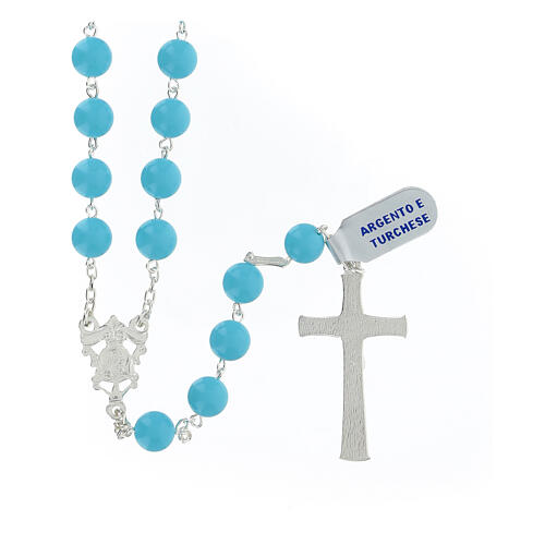Turquoise beads rosary 8 mm 925 silver 2