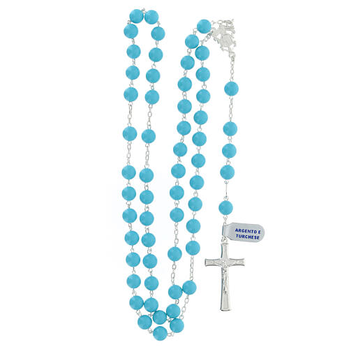 Turquoise beads rosary 8 mm 925 silver 4
