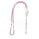 Rosary choker of the Miraculous Medal, 925 silver cable and pink crystal s4