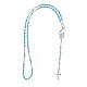 Rosary choker of the Miraculous Medal, 925 silver cable and light blue crystal s4