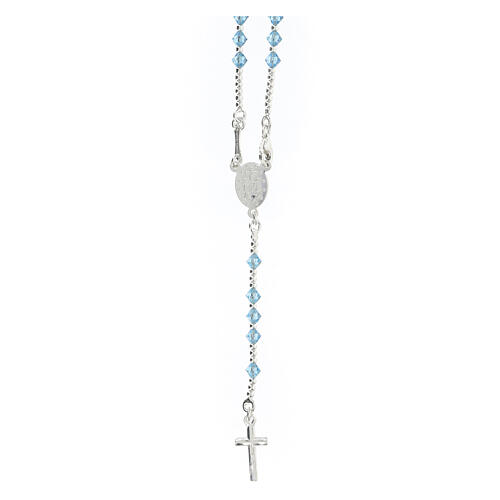 Wearable rigid blue rosary in 925 silver, 4 mm beads 2