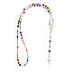 Rosary choker of the Miraculous Medal, 925 silver cable and multicolour crystal s4