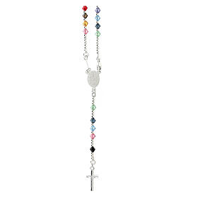 Multicolor Miraculous rosary crystal beads silver 925 