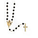 Sacred Heart rosary of gold plated 925 silver and black crystal, 0.008 in beads s2