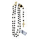 Sacred Heart rosary 2 mm in 925 silver gilded black crystal s4
