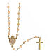 Sacred Heart rosary of gold plated 925 silver and pearly white crystal, 0.008 in beads s1