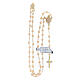 Sacred Heart rosary of gold plated 925 silver and pearly white crystal, 0.008 in beads s4
