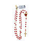 Sacred Heart rosary of gold plated 925 silver and coral red crystal, 0.008 in beads s4