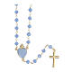Sacred Heart rosary of gold plated 925 silver and light blue crystal, 0.008 in beads s1
