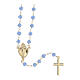 Sacred Heart rosary of gold plated 925 silver and light blue crystal, 0.008 in beads s2