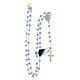 Sacred Heart rosary of gold plated 925 silver and light blue crystal, 0.008 in beads s4