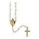 Sacred Heart rosary of gold plated 925 silver and white crystal, 0.008 in beads s2