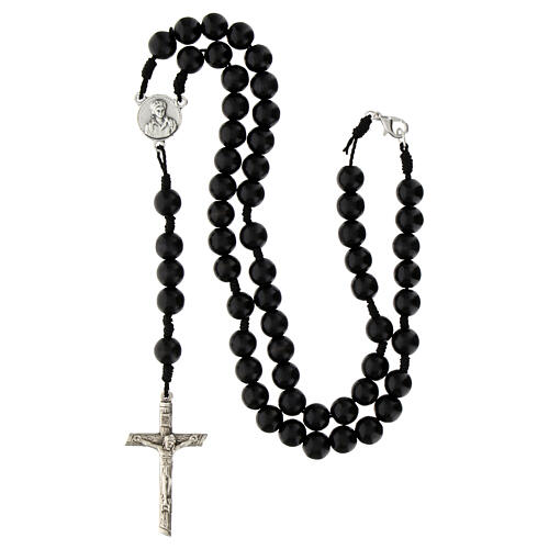 Carlo Acutis black rosary with carabiner 5