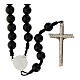 Carlo Acutis black rosary with carabiner s3