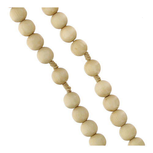 Rosary necklace of Carlo Acutis, cream-coloured wood 4