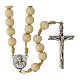 Carlo Acutis cream rosary with carabiner s2